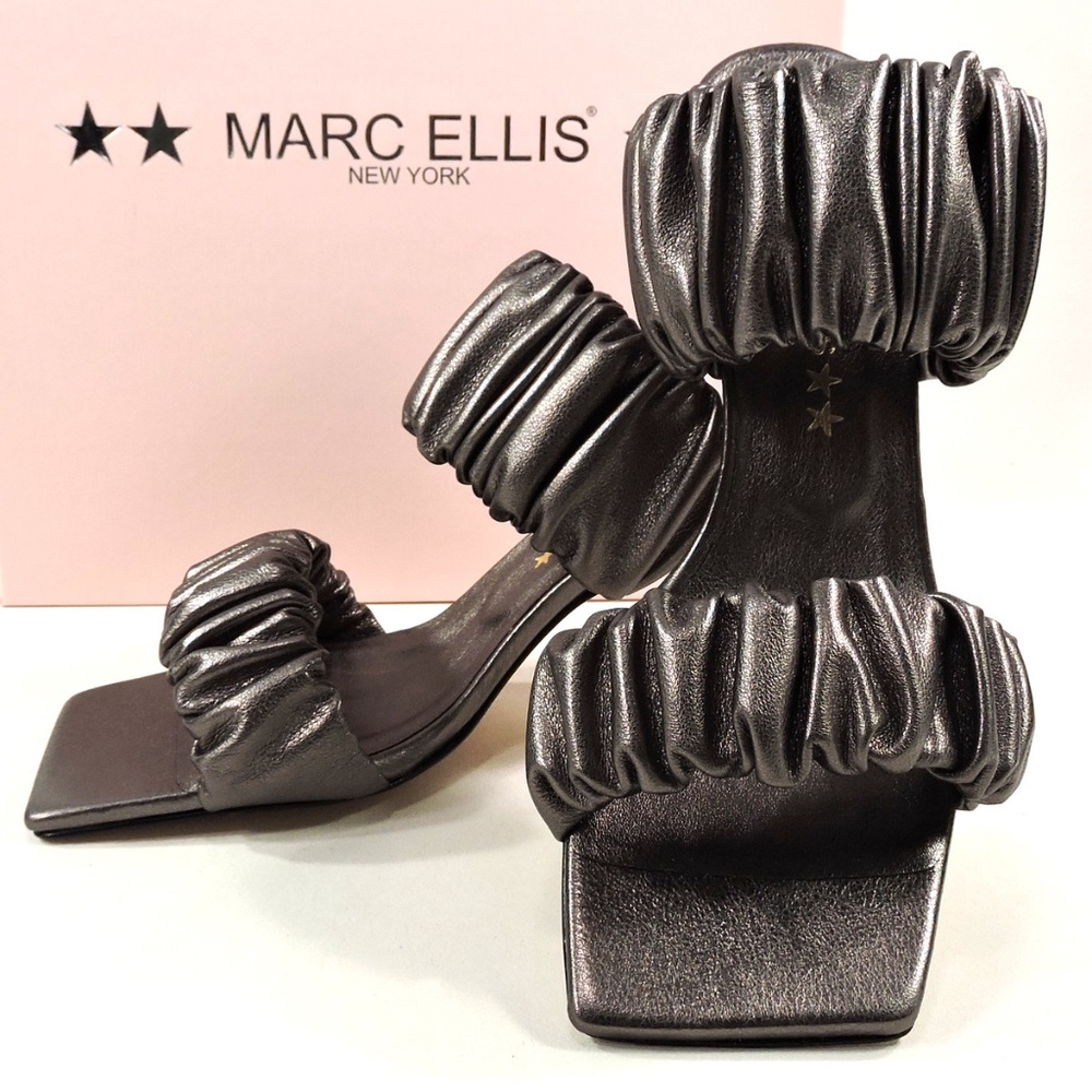 MARC ELLIS 🇮🇹 GREY LEATHER COMFORT  MULES